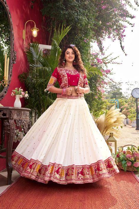 Ram 172 Vichitra Red Party wear lehenga choli in Kolkata